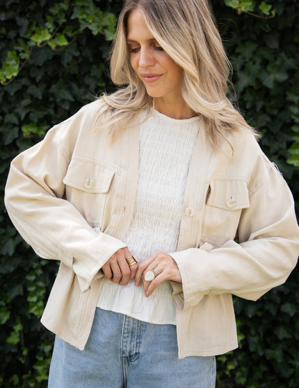 Jacke - Gathered Grace - Beige