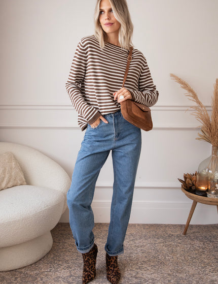 Softly Striped Choco - Sweater
