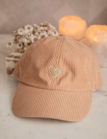 Beating Heart Corduroy Camel - Cap