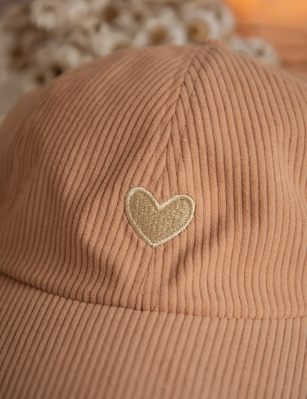 Beating Heart Corduroy Camel - Cap