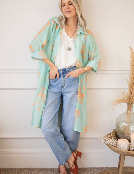 Bloom Breeze Sky Blue/Orange - Jurk/Tuniek