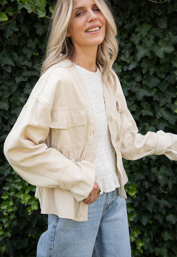 Gathered Grace Beige - Jacket