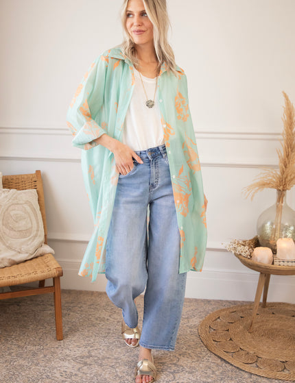 Bloom Breeze Sky Blue/Orange - Jurk/Tuniek