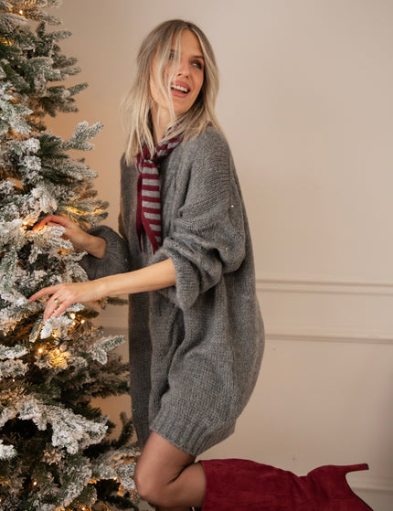 Coco Cable Dark Grey - Sweater Dress