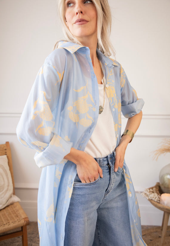 Bloom Breeze Blue/Camel - Jurk/Tuniek