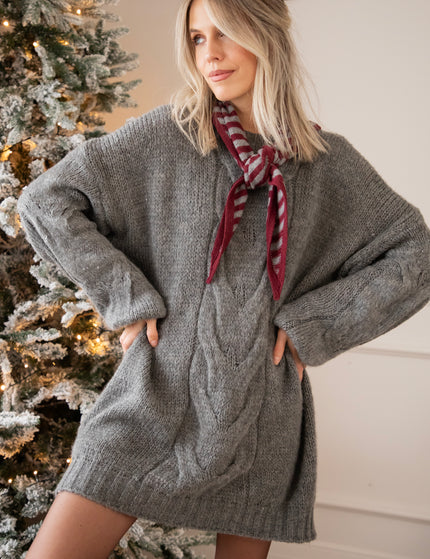 Coco Cable Dark Grey - Sweater Dress