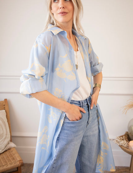 Bloom Breeze Blue/Camel - Dress/Tunic