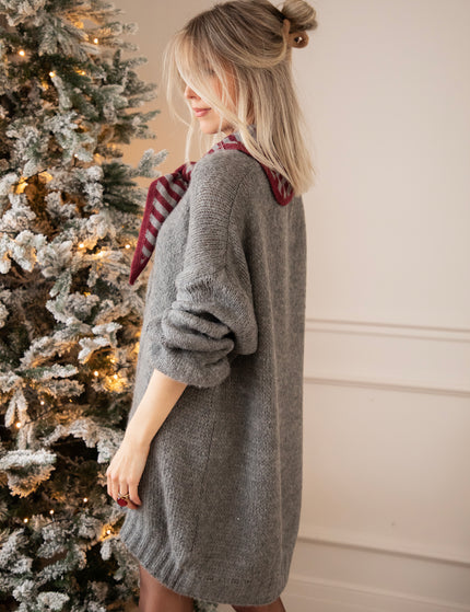 Coco Cable Dark Grey - Sweater Dress