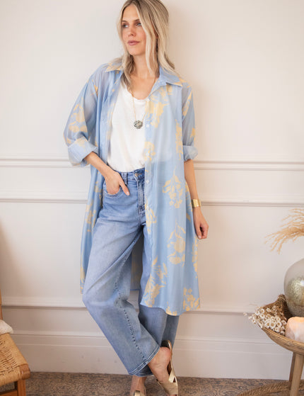 Bloom Breeze Blue/Camel - Dress/Tunic