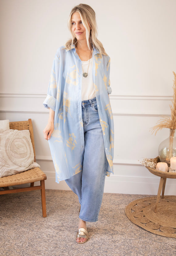 Bloom Breeze Blue/Camel - Jurk/Tuniek