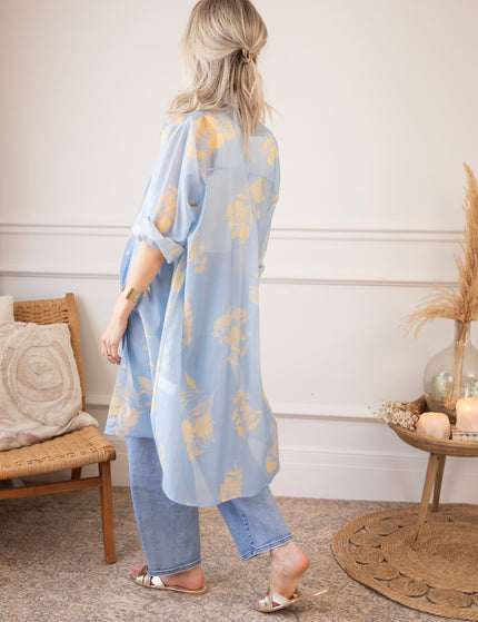 Bloom Breeze Blue/Camel - Dress/Tunic