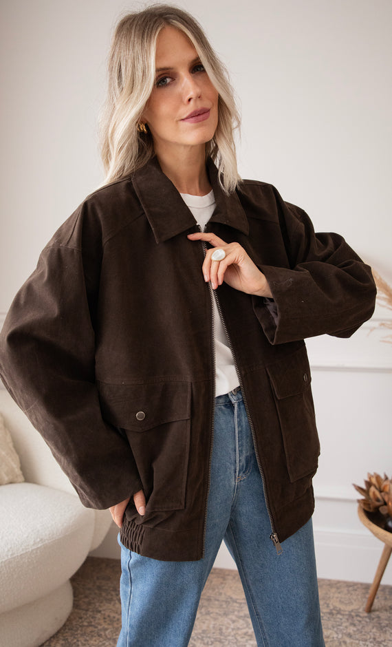 Chester Suede Choco - Jacket