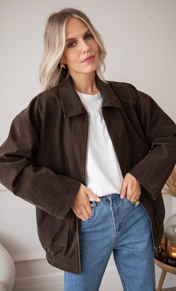 Chester Suede Choco - Jacket