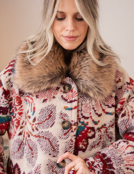 Fiora Beige/Bordeaux - Jas