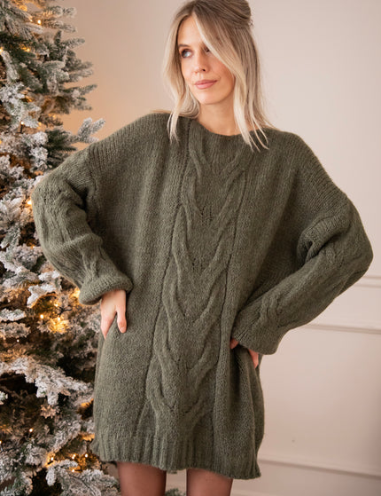 Coco Cable Kaki - Sweater Dress