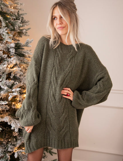 Coco Cable Kaki - Sweater Dress