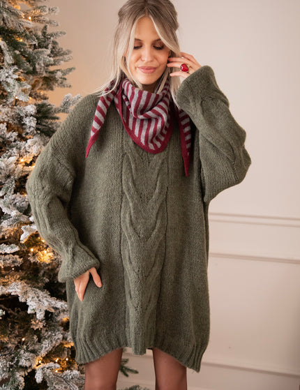 Coco Cable Kaki - Sweater Dress