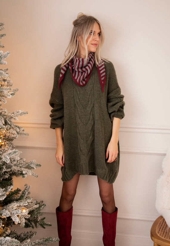 Coco Cable Kaki - Sweater Dress