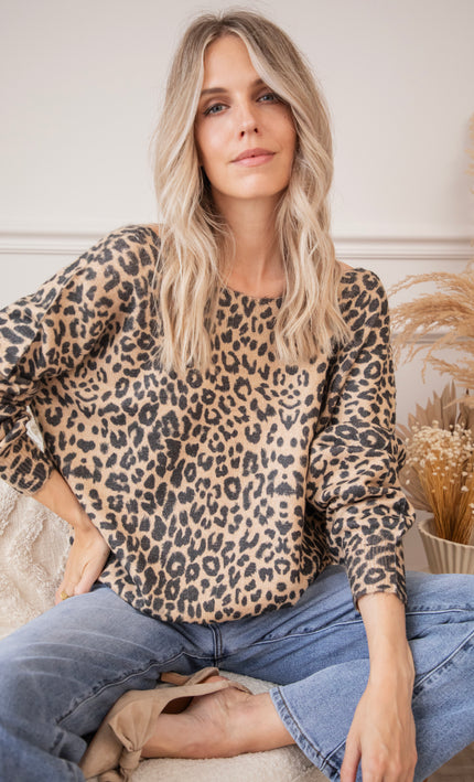 Pullover - Tigerous - Beige/Schwarz