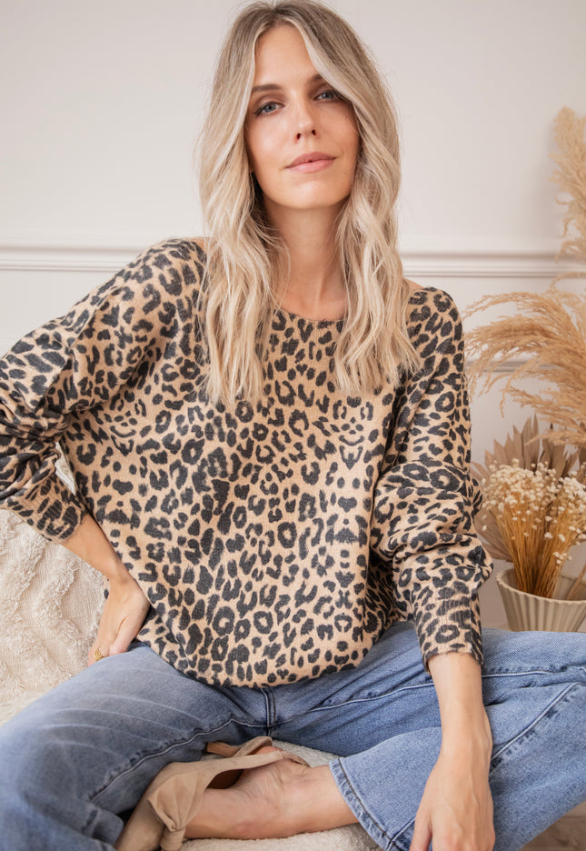 Pullover - Tigerous - Beige/Schwarz