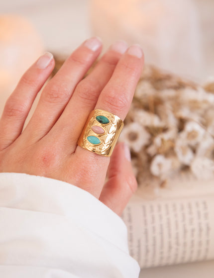 Sweet Stones Blue/Gold - Ring