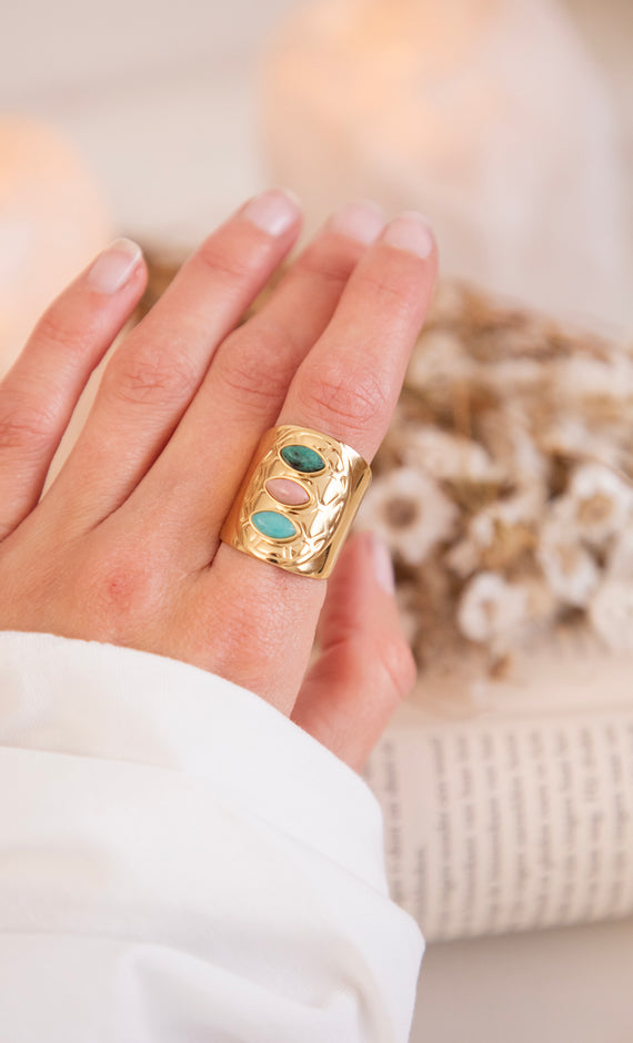 Sweet Stones Blue/Gold - Ring