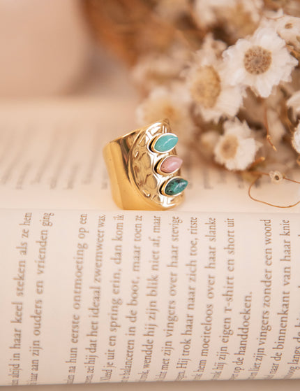 Sweet Stones Blue/Gold - Ring
