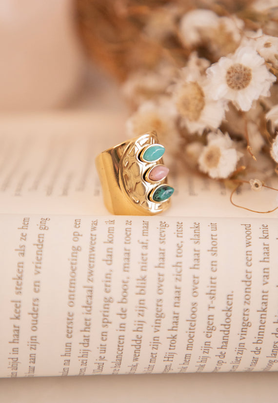 Sweet Stones Blue/Gold - Ring