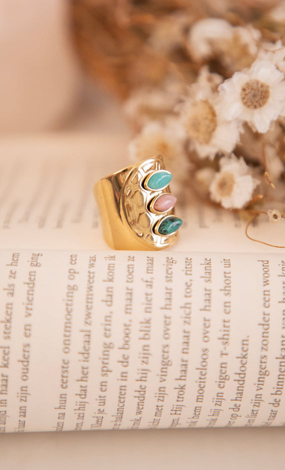 Sweet Stones Blue/Gold - Ring