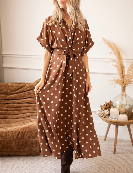 Dot Story Brown/Off White - Maxi Dress