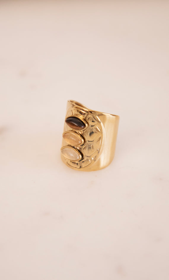 Sweet Stones Brown/Gold - Ring