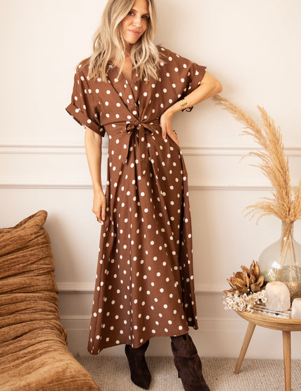 Dot Story Brown/Off White - Maxi Dress