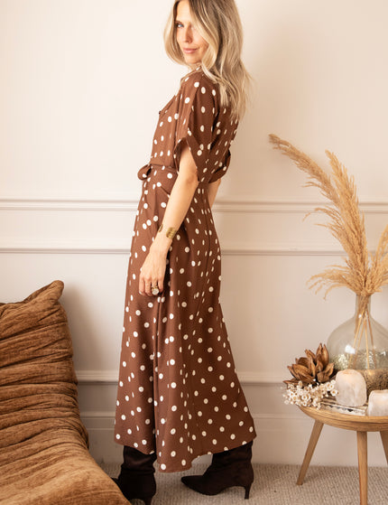 Dot Story Brown/Off White - Maxi Dress