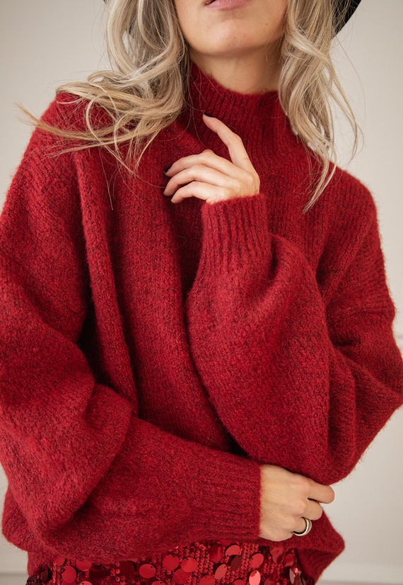 Cozy Cocoon Burgundy - Trui