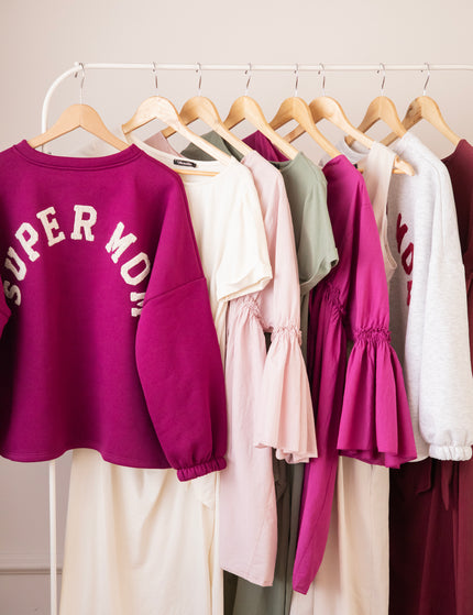 Lily Super Mom Plum/Beige - Sweater