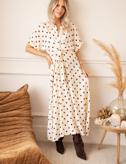 Dot Story Cream/Brown - Maxi Dress