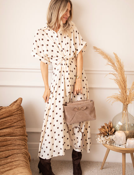 Dot Story Cream/Brown - Maxi Dress
