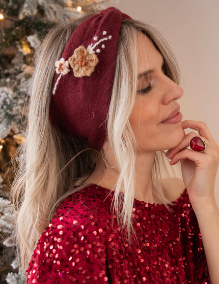 Crochet Bouquet Burgundy - Haarband
