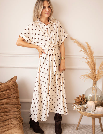 Dot Story Cream/Brown - Maxi Dress
