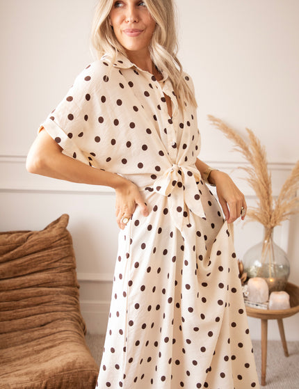 Dot Story Cream/Brown - Maxi Dress