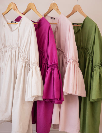 Feline Pleated Green - Dress