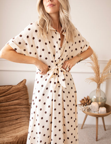 Dot Story Cream/Brown - Maxi Dress
