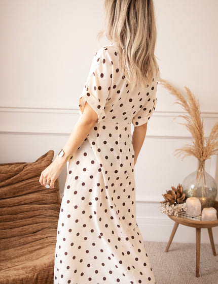 Dot Story Cream/Brown - Maxi Dress