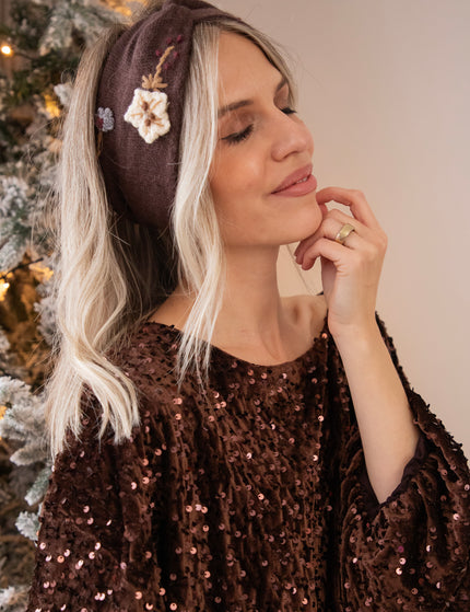 Crochet Bouquet Brown - Haarband