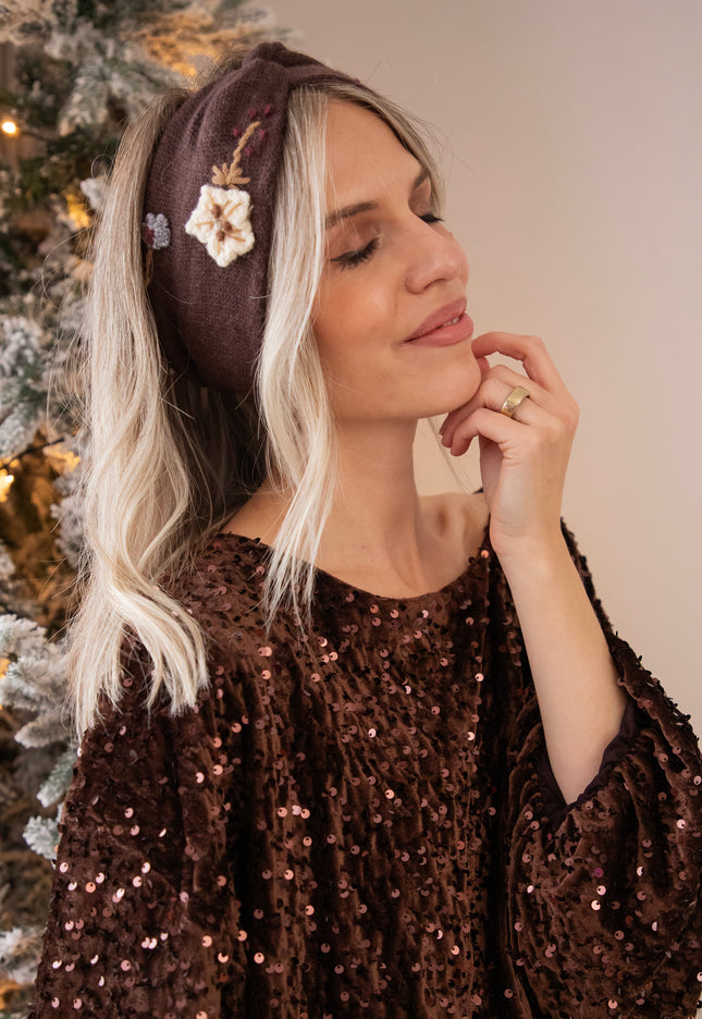 Crochet Bouquet Brown - Haarband