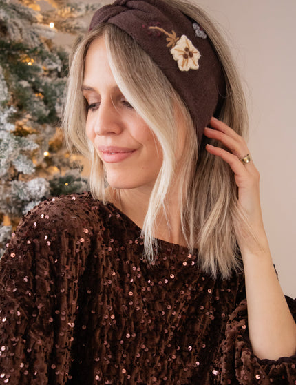 Crochet Bouquet Brown - Haarband