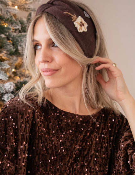 Crochet Bouquet Brown - Haarband