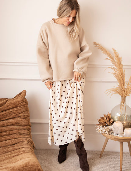 Dot Story Cream/Brown - Maxi Dress