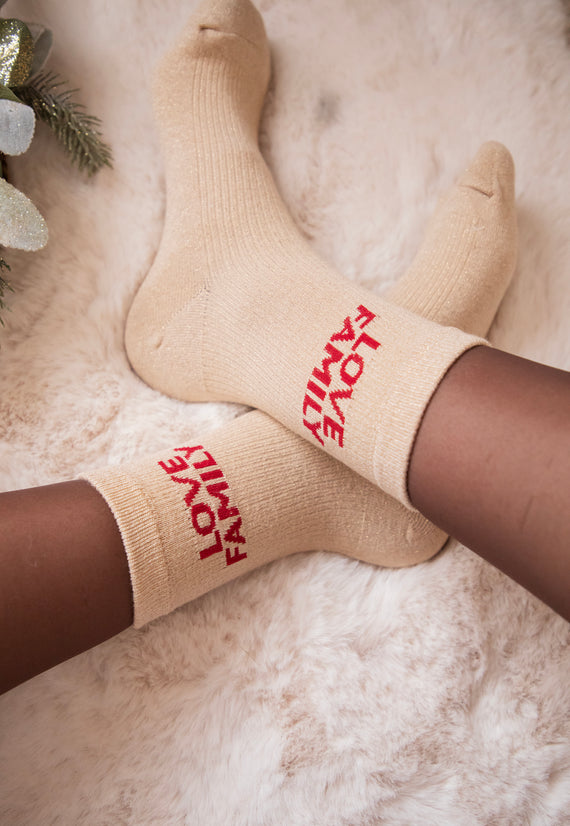 Family Love Beige - Sokken