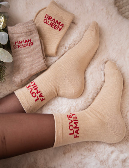 Family Love Beige - Sokken